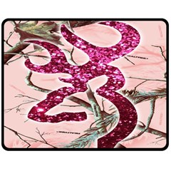 Browning Deer Glitter Double Sided Fleece Blanket (medium)  by artworkshop