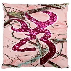 Browning Deer Glitter Large Flano Cushion Case (two Sides) by artworkshop