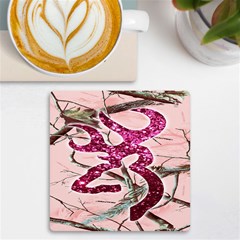 Browning Deer Glitter Uv Print Square Tile Coaster 