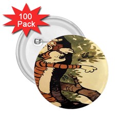 Calvin And Hobbes 2 25  Buttons (100 Pack)  by artworkshop