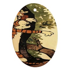 Calvin And Hobbes Ornament (oval) by artworkshop