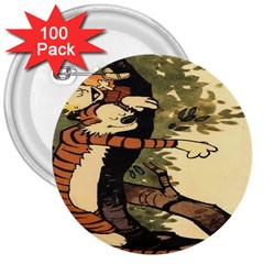 Calvin And Hobbes 3  Buttons (100 Pack)  by artworkshop