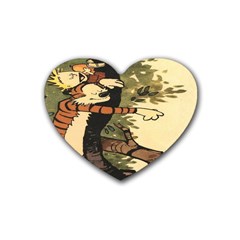 Calvin And Hobbes Rubber Coaster (heart) by artworkshop