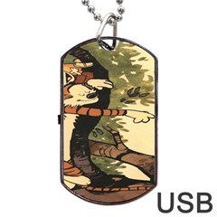 Calvin And Hobbes Dog Tag Usb Flash (two Sides) by artworkshop