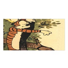 Calvin And Hobbes Satin Shawl 45  X 80  by artworkshop