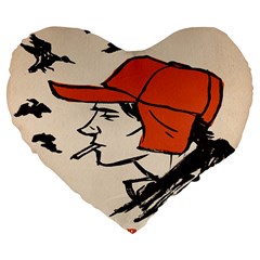 Catcher In The Rye Large 19  Premium Flano Heart Shape Cushions by artworkshop