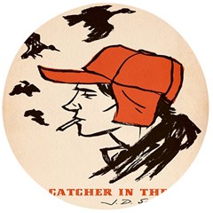 Catcher In The Rye Wooden Bottle Opener (round) by artworkshop