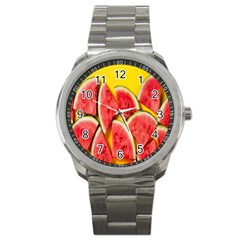 Watermelon Sport Metal Watch by artworkshop