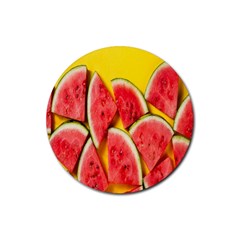 Watermelon Rubber Round Coaster (4 Pack) by artworkshop