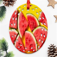 Watermelon Oval Filigree Ornament (two Sides) by artworkshop