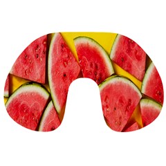 Watermelon Travel Neck Pillow by artworkshop