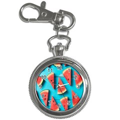 Watermelon Blue Background Key Chain Watches by artworkshop