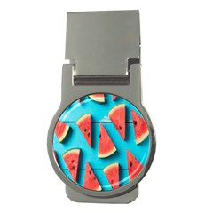 Watermelon Blue Background Money Clips (round)  by artworkshop