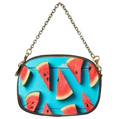 Watermelon Blue Background Chain Purse (one Side) by artworkshop