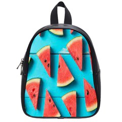 Watermelon Blue Background School Bag (small) by artworkshop