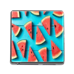 Watermelon Blue Background Memory Card Reader (square 5 Slot) by artworkshop