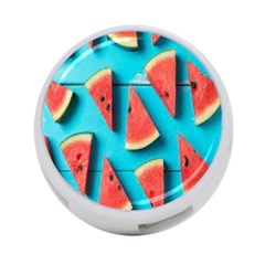 Watermelon Blue Background 4-port Usb Hub (two Sides) by artworkshop