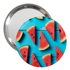 Watermelon Blue Background 3  Handbag Mirrors by artworkshop