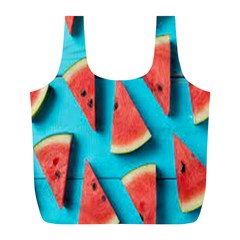 Watermelon Blue Background Full Print Recycle Bag (l) by artworkshop