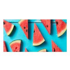 Watermelon Blue Background Satin Shawl 45  X 80  by artworkshop