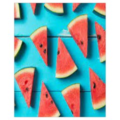 Watermelon Blue Background Drawstring Bag (small) by artworkshop