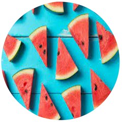 Watermelon Blue Background Wooden Bottle Opener (round) by artworkshop