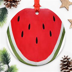 Watermelon Pillow Fluffy Ornament (round) by artworkshop