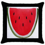 Watermelon Pillow Fluffy Throw Pillow Case (Black) Front