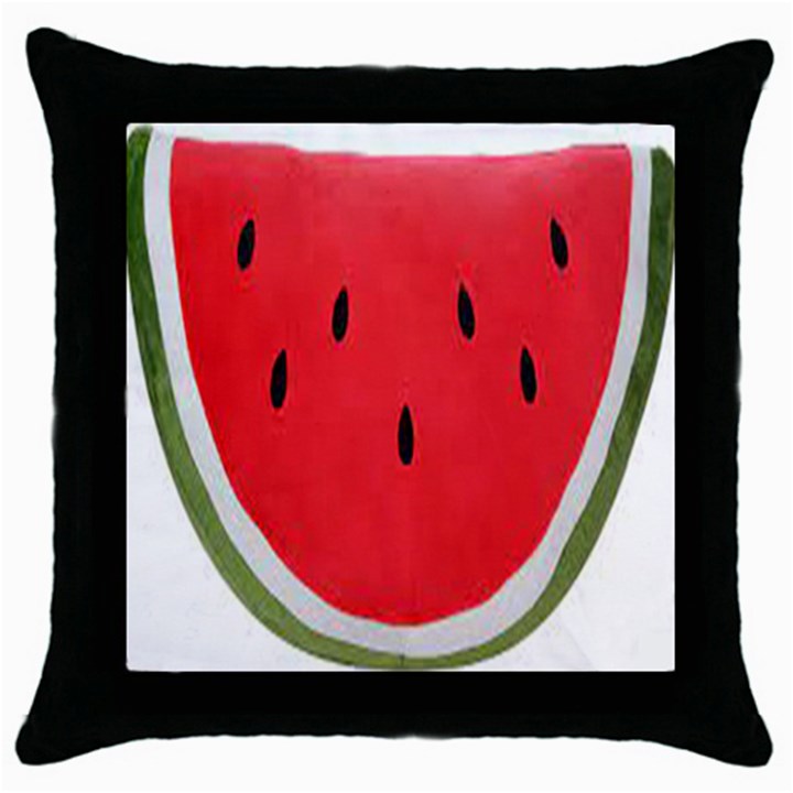 Watermelon Pillow Fluffy Throw Pillow Case (Black)