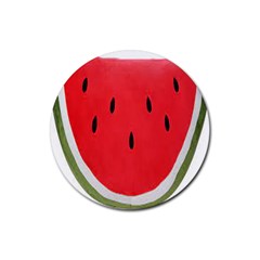 Watermelon Pillow Fluffy Rubber Coaster (round) by artworkshop