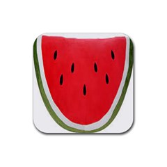 Watermelon Pillow Fluffy Rubber Coaster (square) by artworkshop