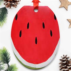 Watermelon Pillow Fluffy Oval Ornament (two Sides)