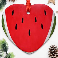 Watermelon Pillow Fluffy Heart Ornament (two Sides)