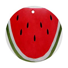 Watermelon Pillow Fluffy Round Ornament (two Sides) by artworkshop