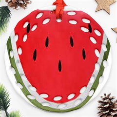 Watermelon Pillow Fluffy Ornament (round Filigree) by artworkshop