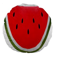 Watermelon Pillow Fluffy Large 18  Premium Flano Round Cushions by artworkshop