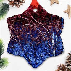 Autumn Fractal Forest Background Snowflake Ornament (two Sides)