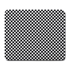 Black And White Checkerboard Background Board Checker Large Mousepads by Amaryn4rt