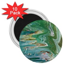 Emerald Patterns 2 25  Magnets (10 Pack)  by kaleidomarblingart