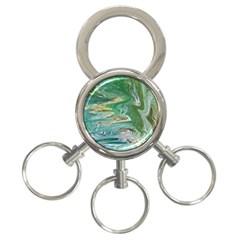 Emerald Patterns 3-ring Key Chain by kaleidomarblingart