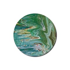 Emerald Patterns Rubber Coaster (round) by kaleidomarblingart