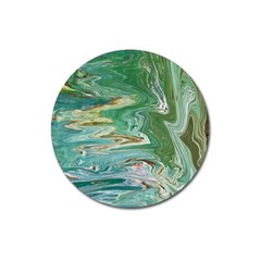 Emerald Patterns Magnet 3  (round) by kaleidomarblingart