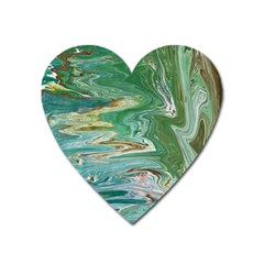 Emerald Patterns Heart Magnet by kaleidomarblingart