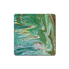 Emerald Patterns Square Magnet by kaleidomarblingart