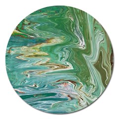 Emerald Patterns Magnet 5  (round) by kaleidomarblingart