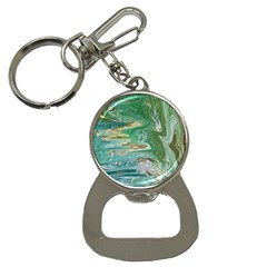 Emerald Patterns Bottle Opener Key Chain by kaleidomarblingart