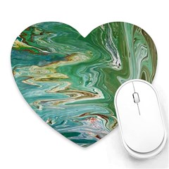 Emerald Patterns Heart Mousepads by kaleidomarblingart