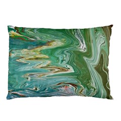 Emerald Patterns Pillow Case by kaleidomarblingart