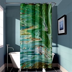 Emerald Patterns Shower Curtain 36  X 72  (stall)  by kaleidomarblingart