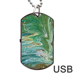 Emerald Patterns Dog Tag Usb Flash (one Side) by kaleidomarblingart